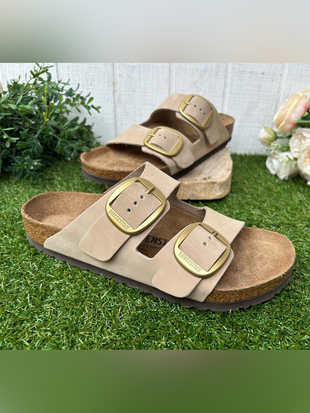 BIRKENSTOCK Arizona big buckle Sandcastle Nubuck 40 US 9-9.5 gently used - Picture 7 of 16